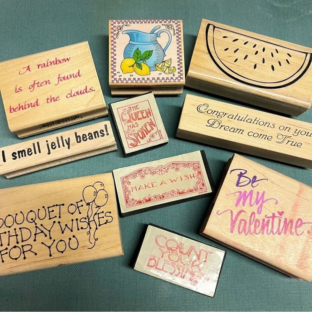 Lot of Rubber Stamps Holidays Sayings Quotes
